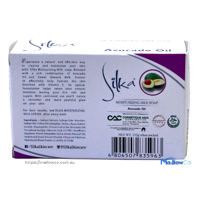 Silka Moisturinzing Milk Soap with Avocado Oil - Cosmetics & Health 135gm by Silka - Image 2
