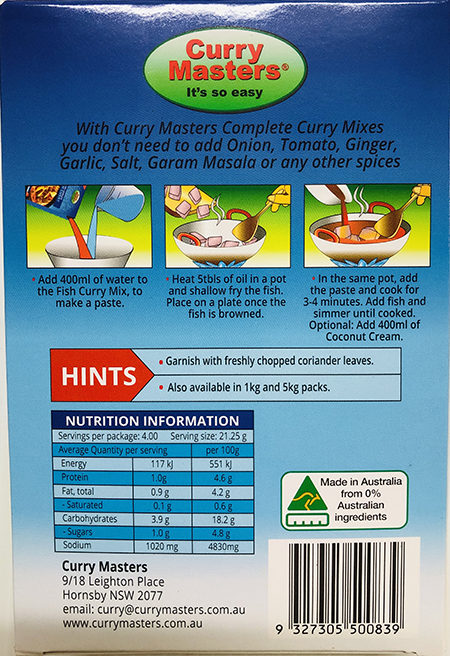 Sri Lankan Fish Curry - Spices & Premix 1pcs by Curry Master