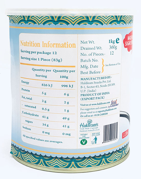 Haldiram Rasmalai - Sweets & Chocolate 1kg by Haldiram