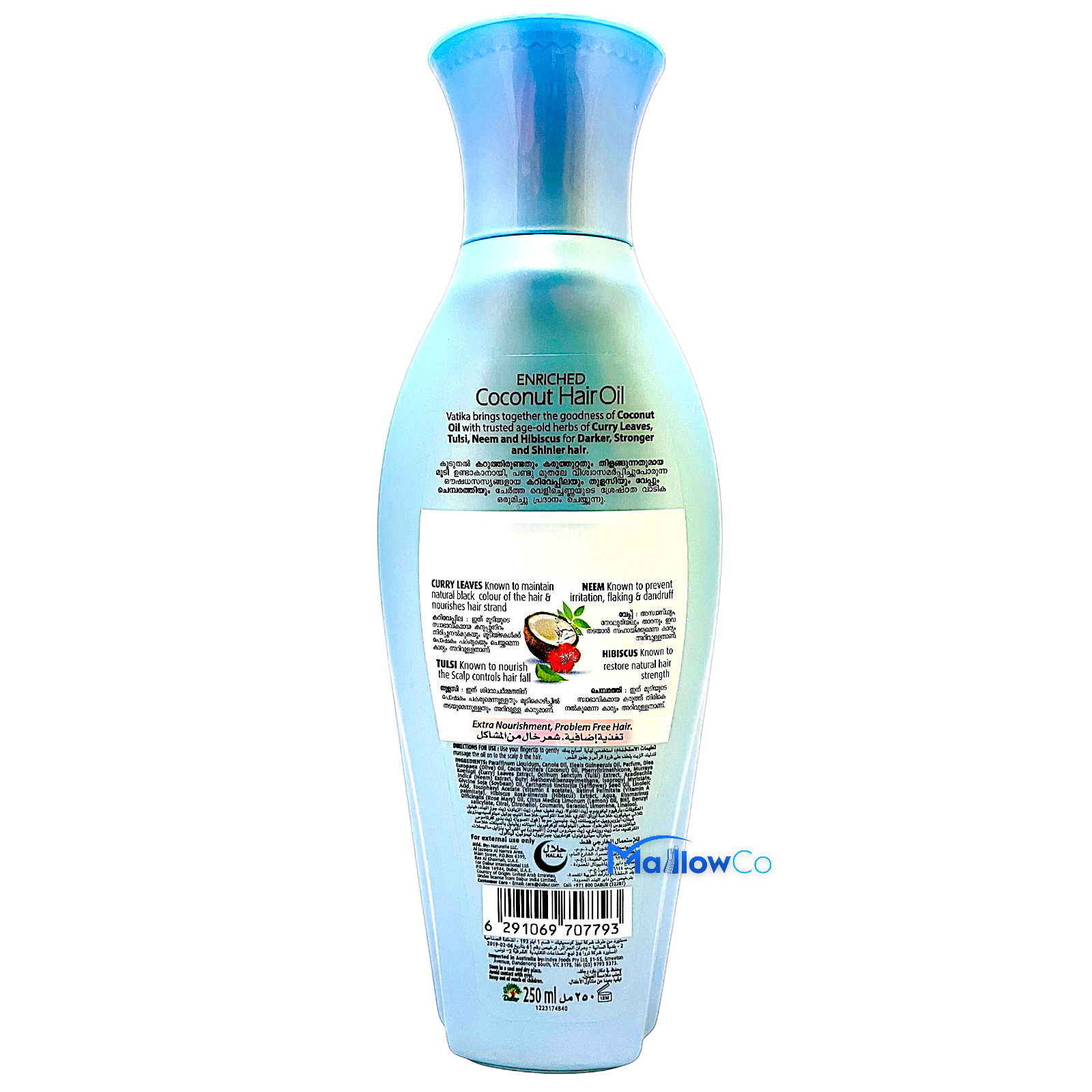Vatika Natural Enriched Coconut Hair Oil 250ml - Cosmetics & Health 250ml by Vatika