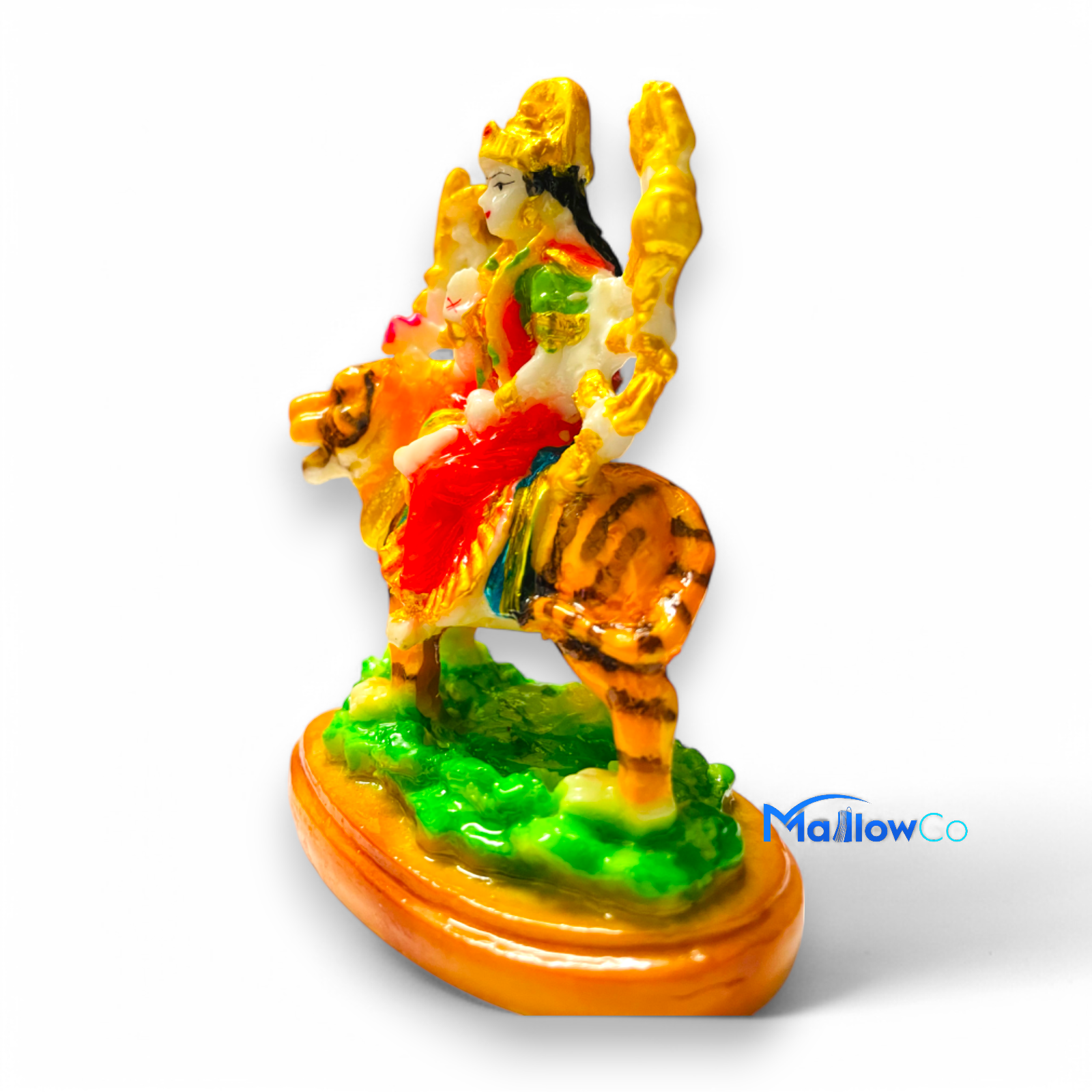 Durga Mata Statue On Tiger 170gm - Festive & Occasions 1pcs