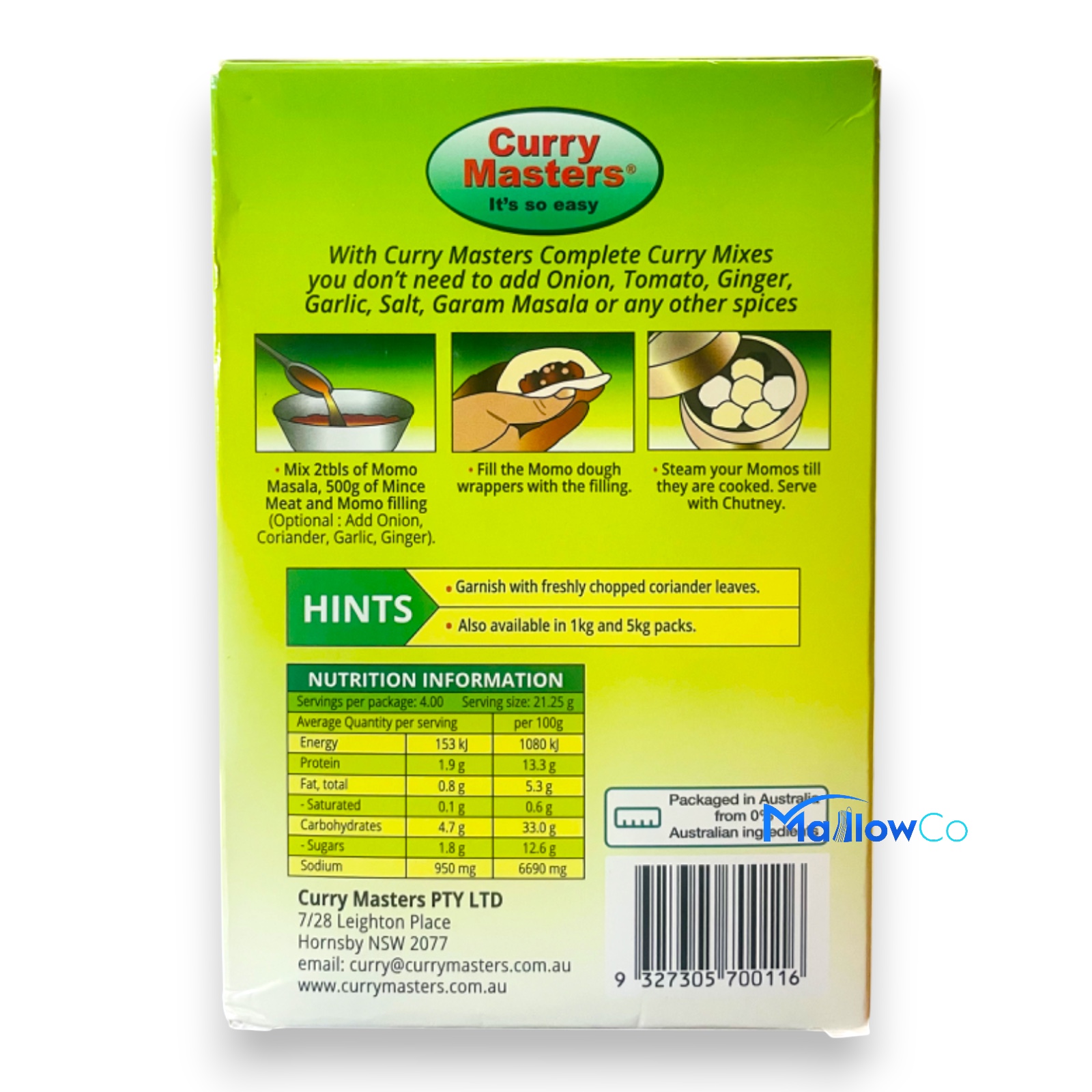 Curry Masters Matar Paneer Curry - Spices & Premix 1pcs by Curry Master