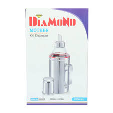 Stainless Steel Oil Dispenser, Oil Pourer and Oil Bottle Can with Handle 1000ml - Kitchen & Utensils 1pcs by MD - Image 1