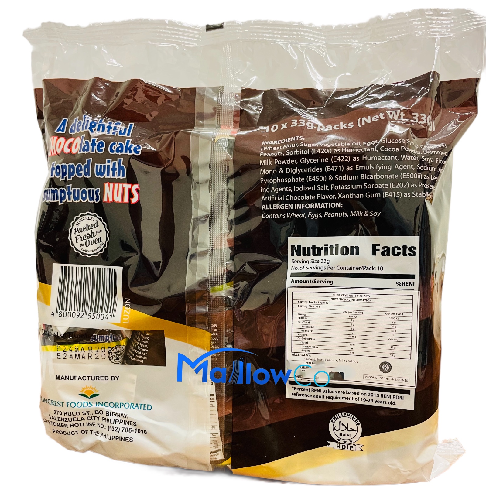 Cupp Keyk Nutty Choco Cake - Snacks & Biscuit 330gm