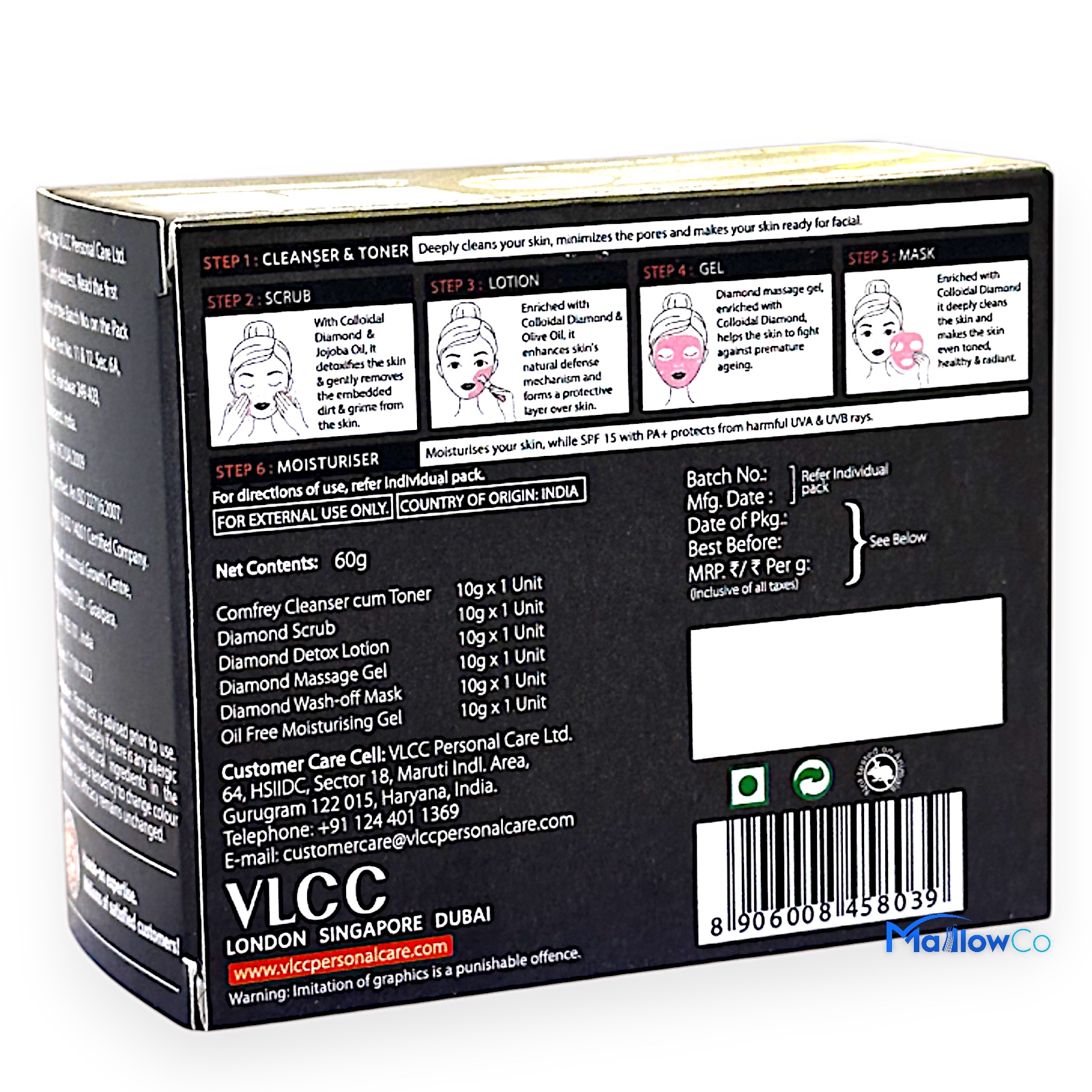 VLCC Diamond Facial Kit - Cosmetics & Health 60gm