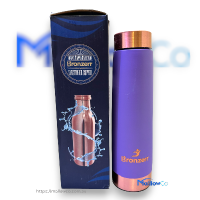 Bronzerr Copper Water Bottle Type 13 Light Purple - Kitchen & Utensils 1ltr - Image 1