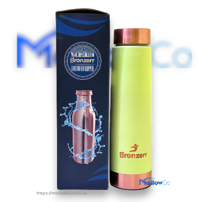 Bronzerr Copper Water Bottle Type 16 Light Green - Kitchen & Utensils 1ltr - Image 1