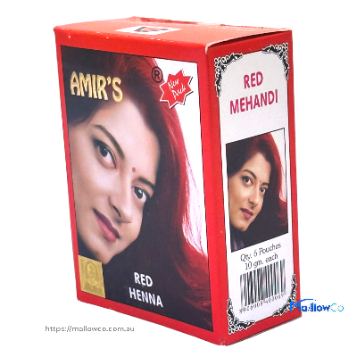 Amir Red Henna 10gm x 6 Pouches - Cosmetics & Health 1pcs - Image 2