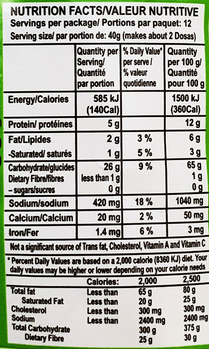 MTR Dosa Mix - Rice & Flour 500gm - Image 2