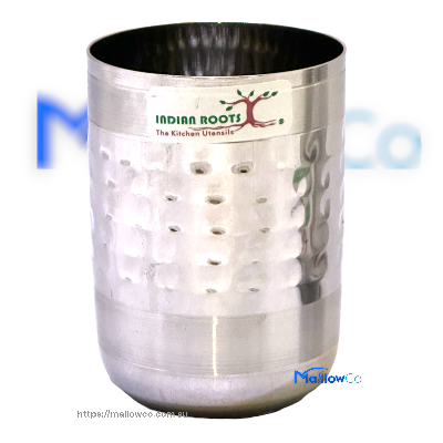 Stainless Steel Cup Glass Royal Hammered 10 - Kitchen & Utensils 1pcs