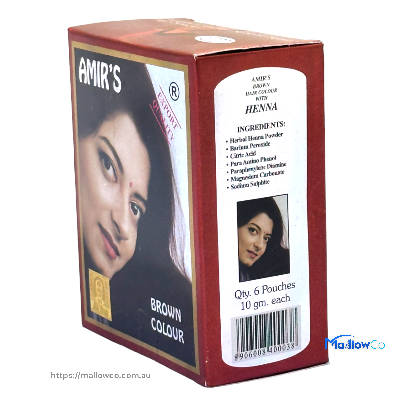 Amir's Brown Hair Colour with Henna, 6 Pouches X 10gm Each - Cosmetics & Health 1pcs - Image 2
