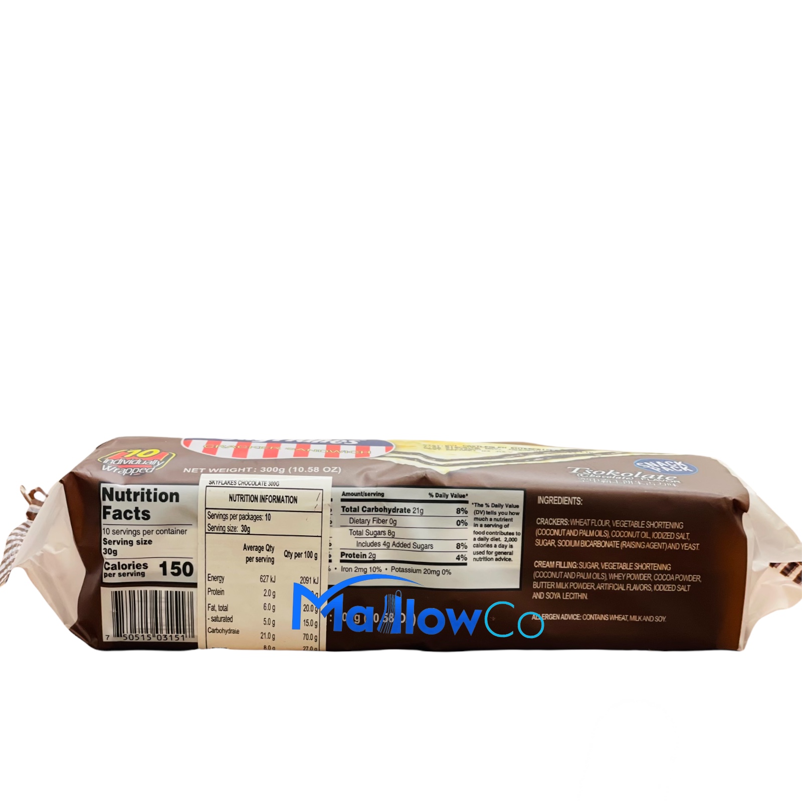 M.Y. San Sky flakes Chocolate  Crackers Sandwich - Snacks & Biscuit 300gm - Image 2