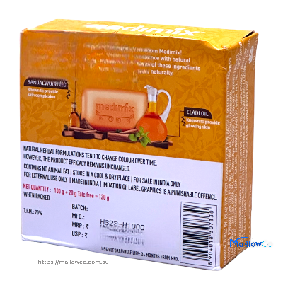 Medimix Ayurvedic Soap -Free Caticura Talc - Cosmetics & Health 120gm