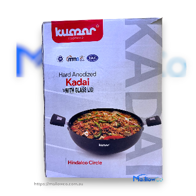 Kumar Kadai Hard Anodized Non Stick Glass Lid 3.25mm Thickness 26cm Diameter - Kitchen & Utensils 1pcs - Image 4