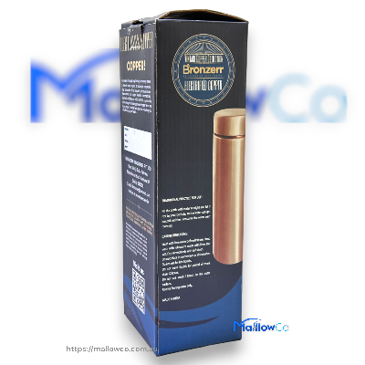 Bronzerr Copper Water Bottle Type 14 Dark Brown Plain Style - Kitchen & Utensils 1ltr - Image 3