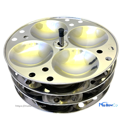 Idli Cooker Stainless Steel 4 Plates High quality stainless Induction Base - Kitchen & Utensils 1pcs - Image 2