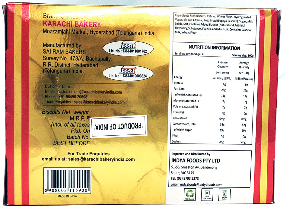 Karachi's Fruit Biscuits - Snacks & Biscuit 400gm - Image 2