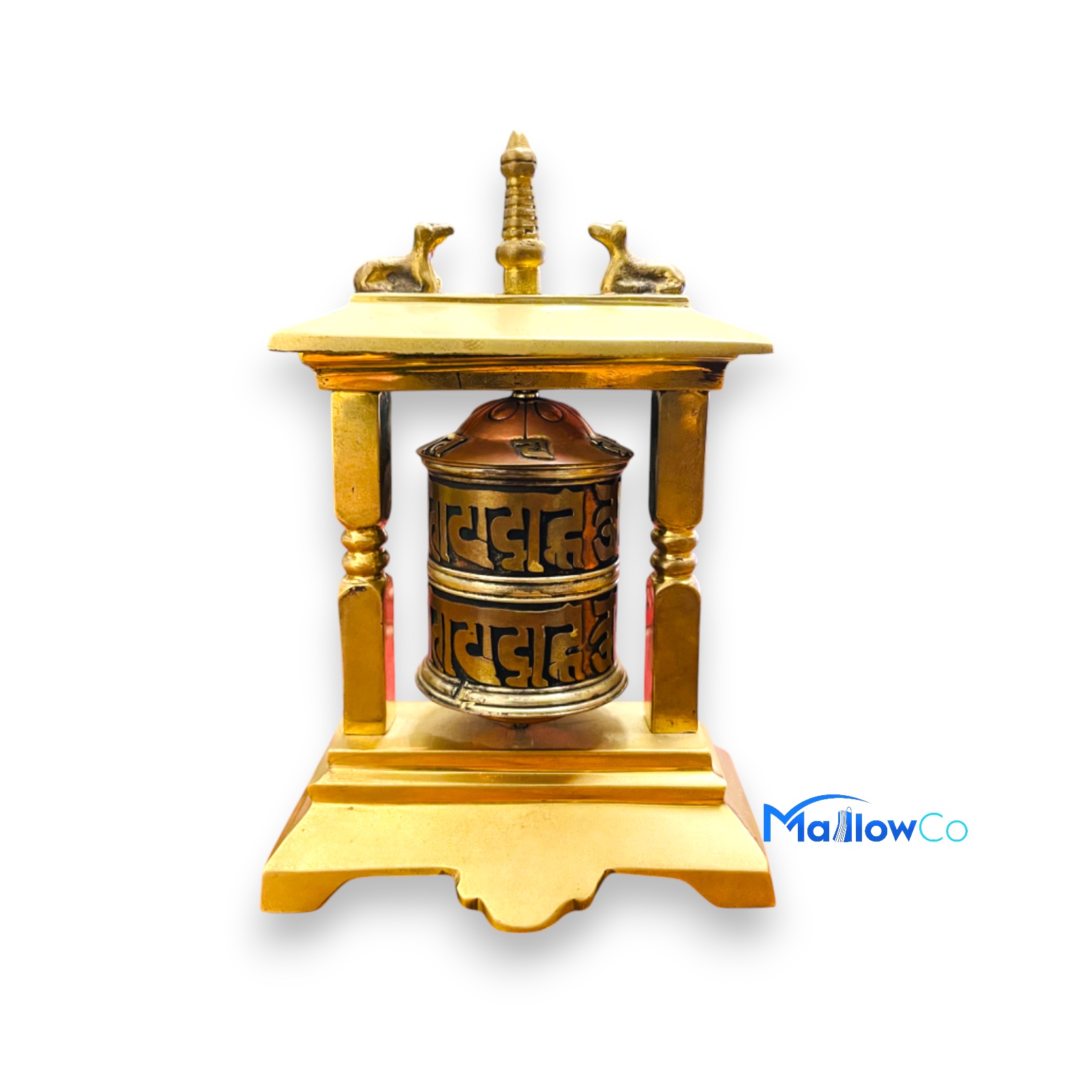 Buddhist Prayer Wheel With Frame Brass - Festive & Occasions 1pcs