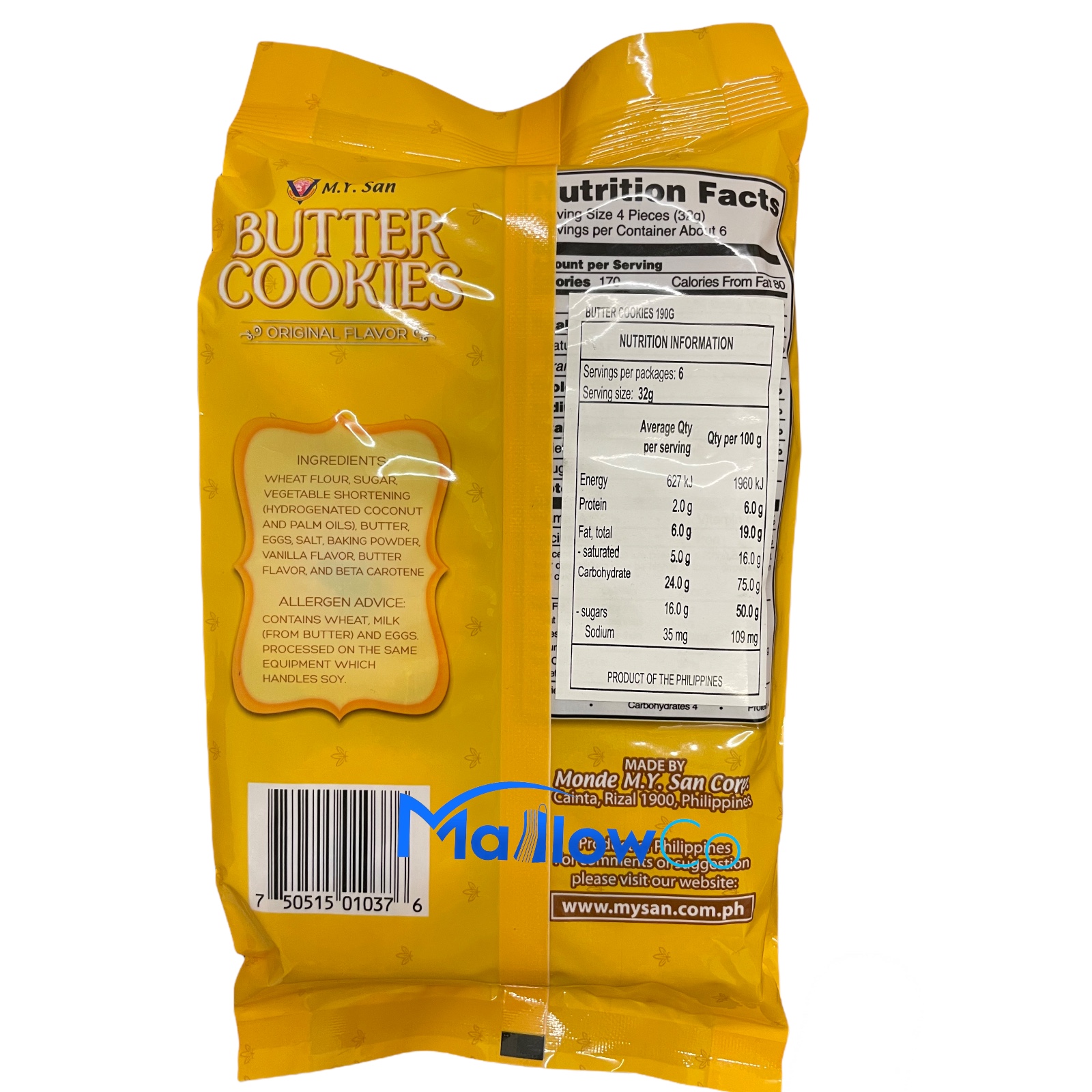 MY San Butter Cookies Orginal - Grocery 190gm - Image 3