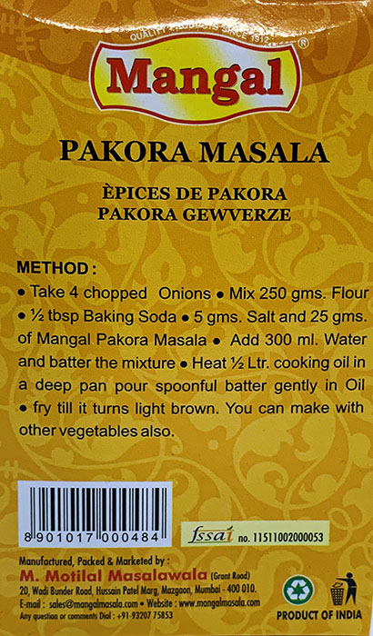 Mangal Pakora masala - Spices & Premix 1pcs by Mangal