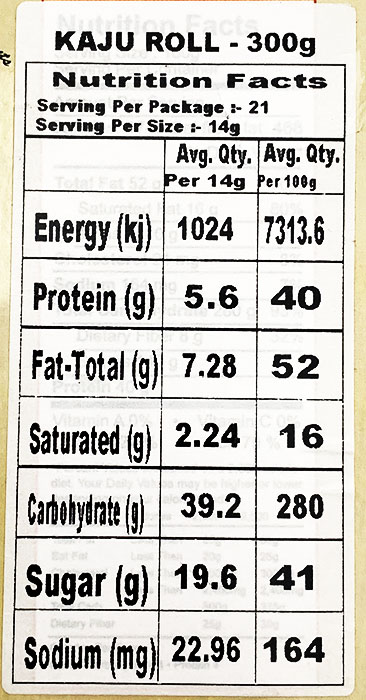 Shree Ganesh Kaju Roll - Frozen & Fridge Foods 300gm - Image 2