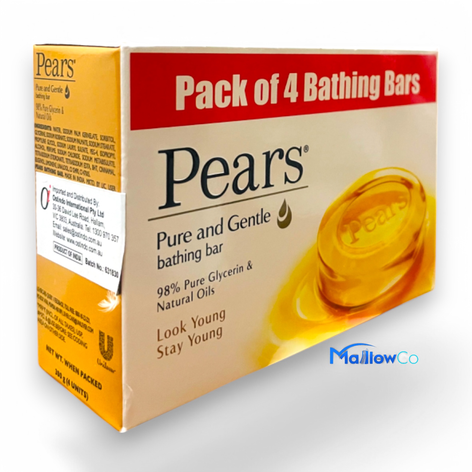 Pears 4 Bathing Bar Pack - Cosmetics & Health 1packet
