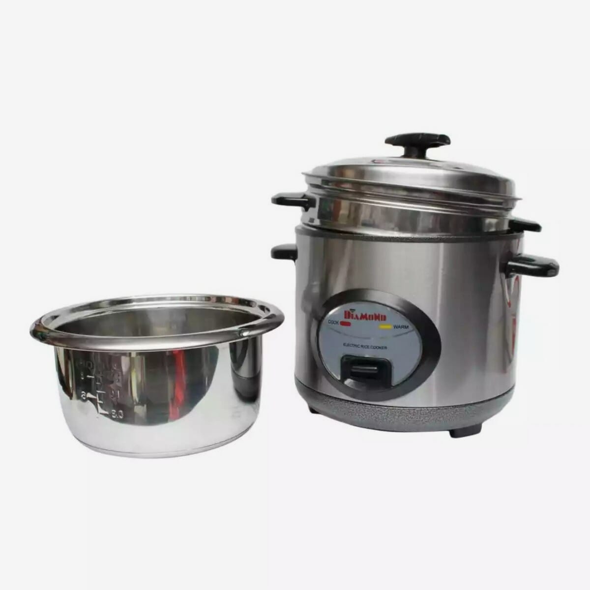Diamond Moon Stanless Steel Rice Cooker - Kitchen & Utensils 1500ml by Daimond - Image 1
