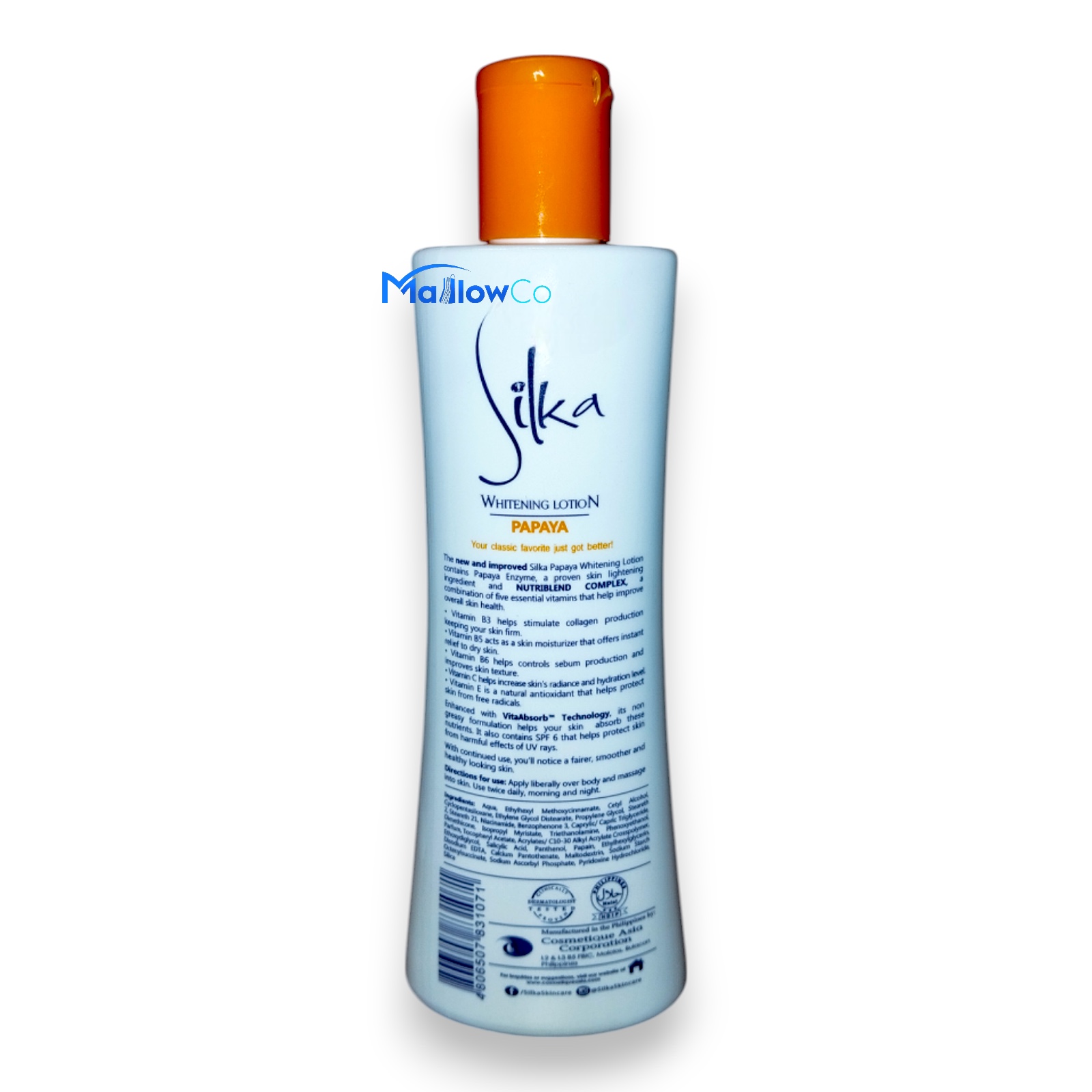 Silka Whitening Lotion Papaya 200ml - Cosmetics & Health 1pcs