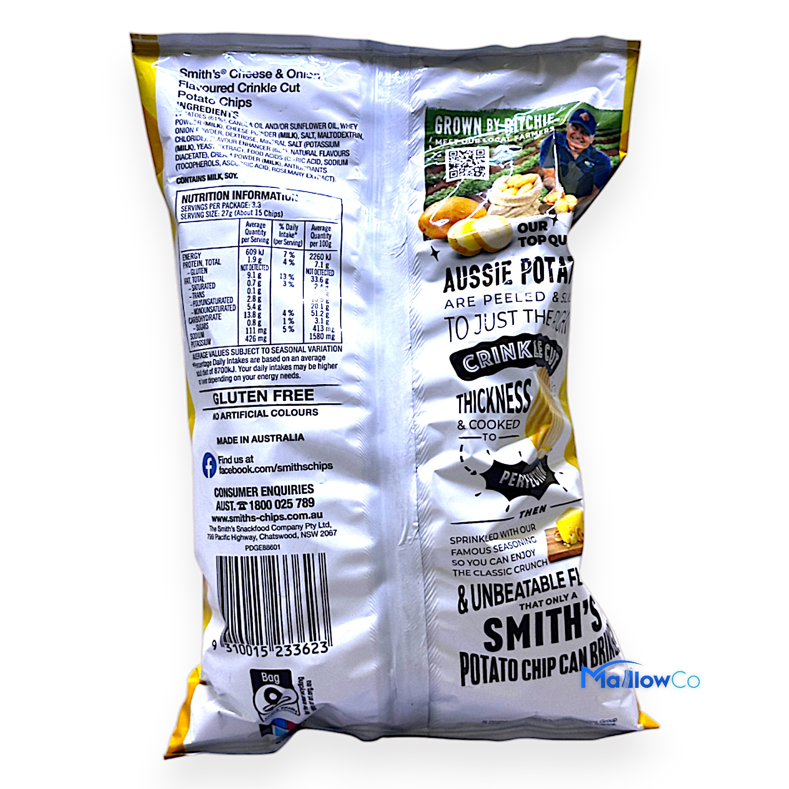 Smith Cheese & Onion Potato Chips - Snacks & Biscuit 90gm