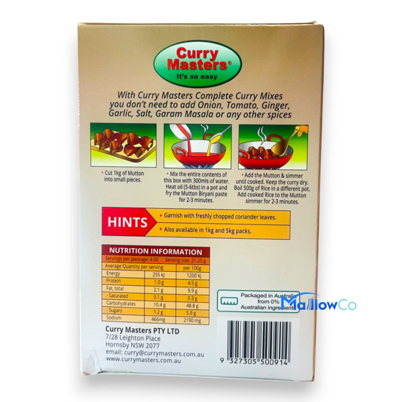 Curry Masters Mutton Biryani Masala - Spices & Premix 1pcs by Curry Master