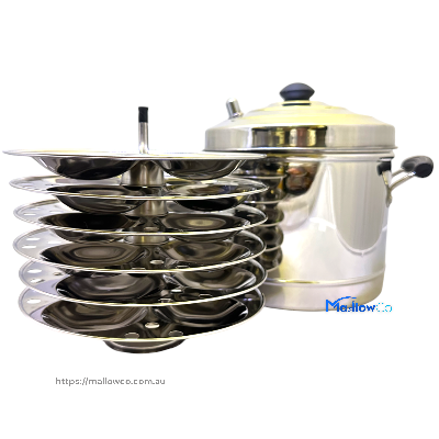 Idli Cooker - Idly Maker Pot with 6 Plates High Quality Steel - Kitchen & Utensils 1pcs - Image 1