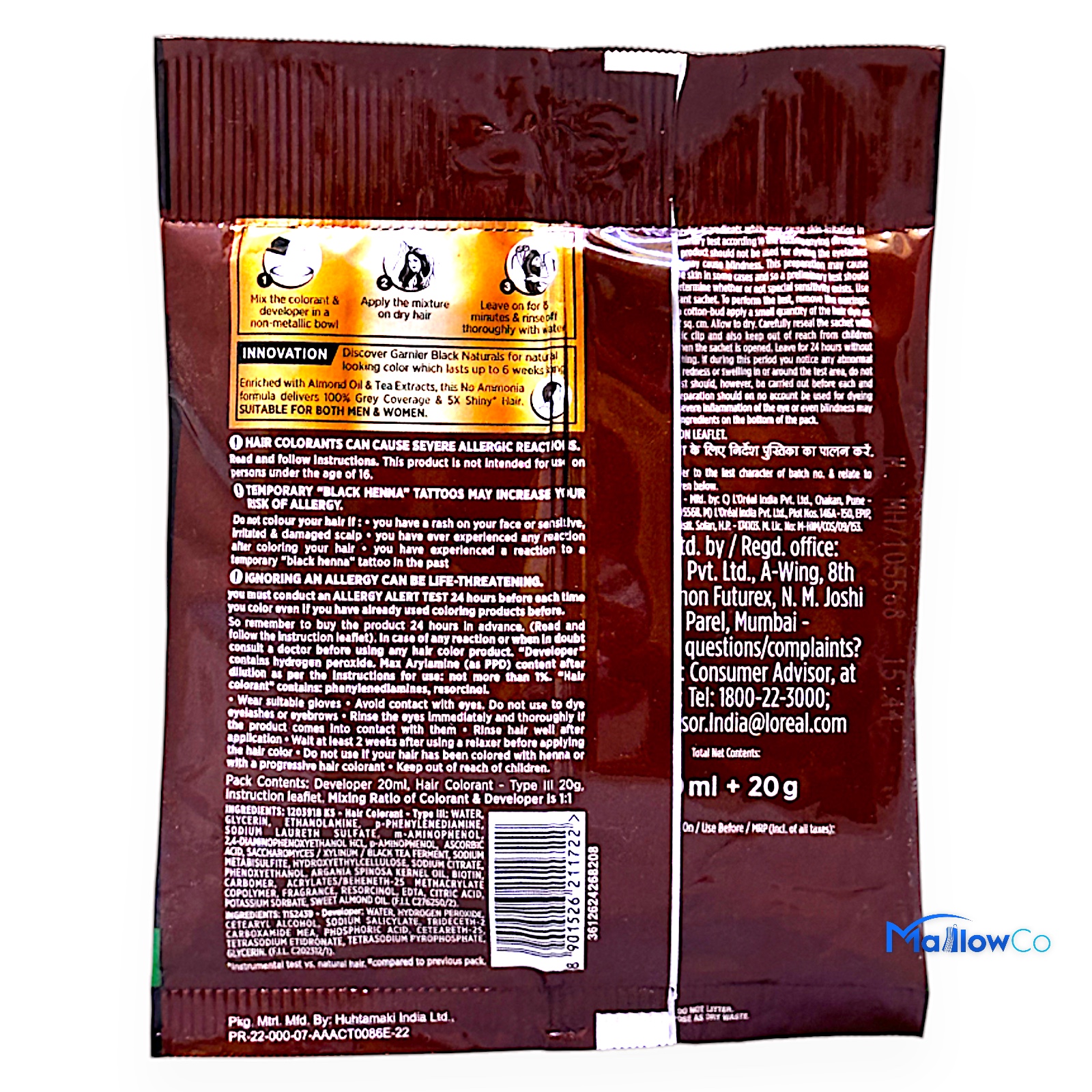 Garnier  Natural 4.0 Natural Brown Hair Color - Cosmetics & Health 20gm