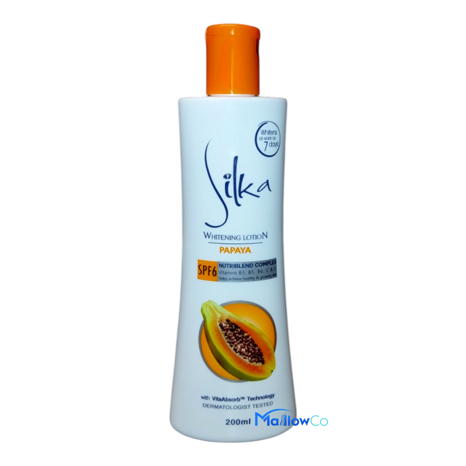 Silka Whitening Lotion Papaya 200ml - Cosmetics & Health 1pcs