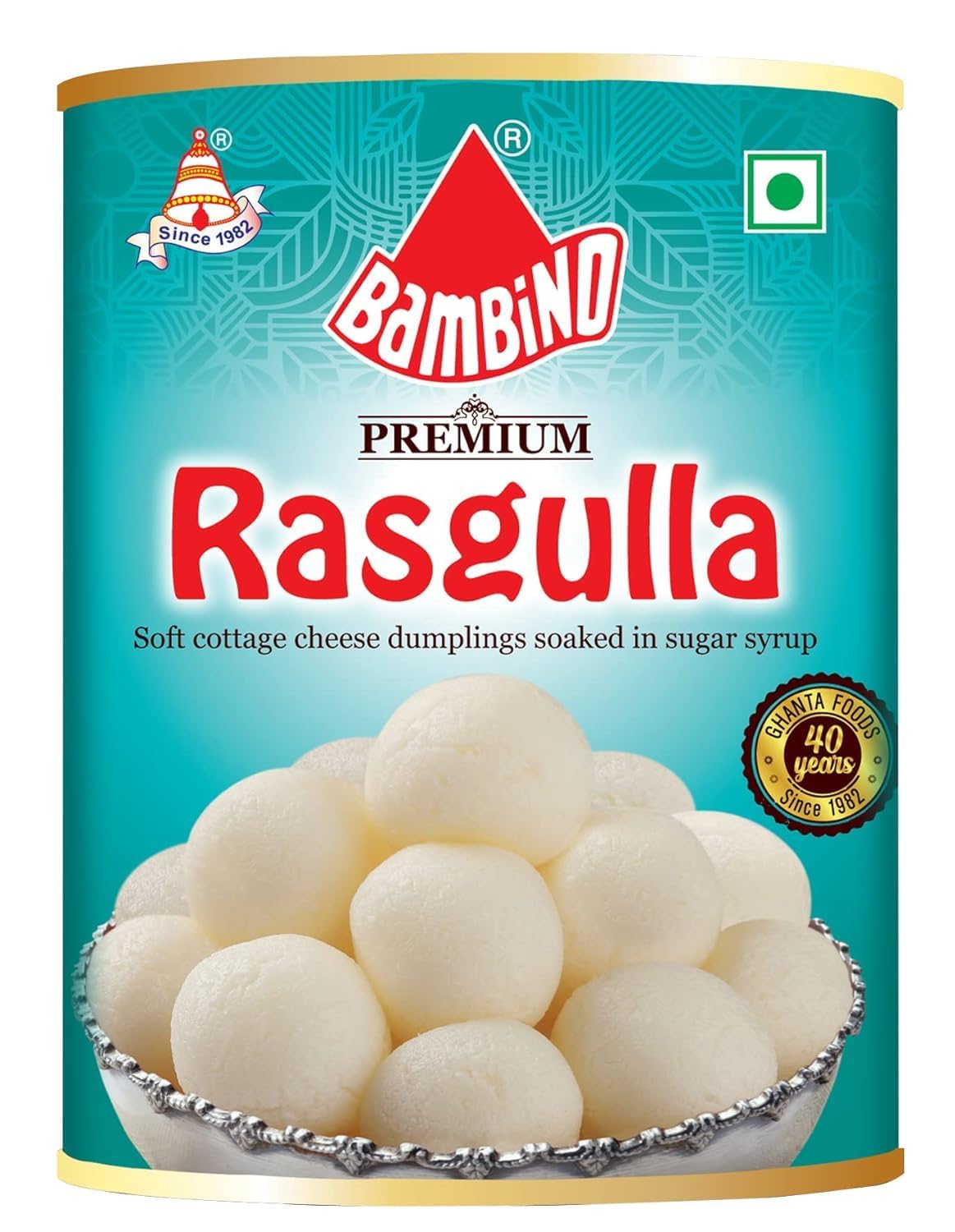 Bambino Ready to Eat Delicious Rasgulla 1 Kg Tin Mouth-Watering Indian Sweet - Sweets & Chocolate 1pcs by Bambino - Image 1