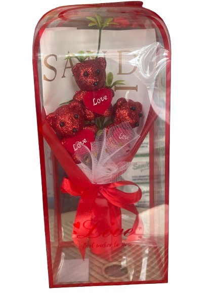 Rose Teddy Bear Bouquet - Gift & Stationary 1pcs - Image 1