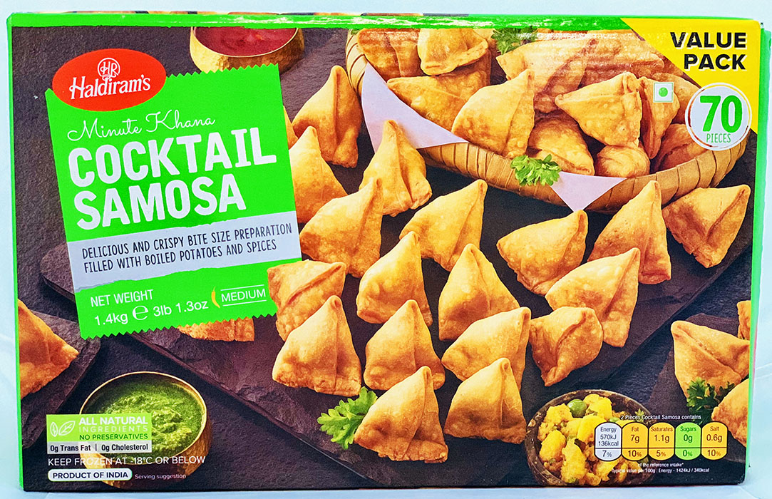 Haldiram's Cocktail Samosa 70pcs - Frozen & Fridge Foods 70pcs by Haldiram - Image 1