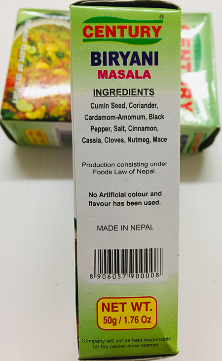 Century Biryani Masala - Spices & Premix 1pcs by Century
