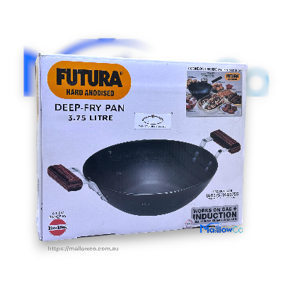 Hawkins Futura Black Deep Fry Pan Gas Induction 3.75L 30cm Diameter Steel Lid - Kitchen & Utensils 1pcs
