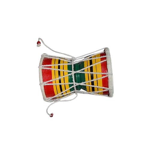 Handcrafted Multicolored Wooden Damru – Traditional Lord Shiva Percussion Instrument for Home Temple - Festive & Occasions 1large - Image 1