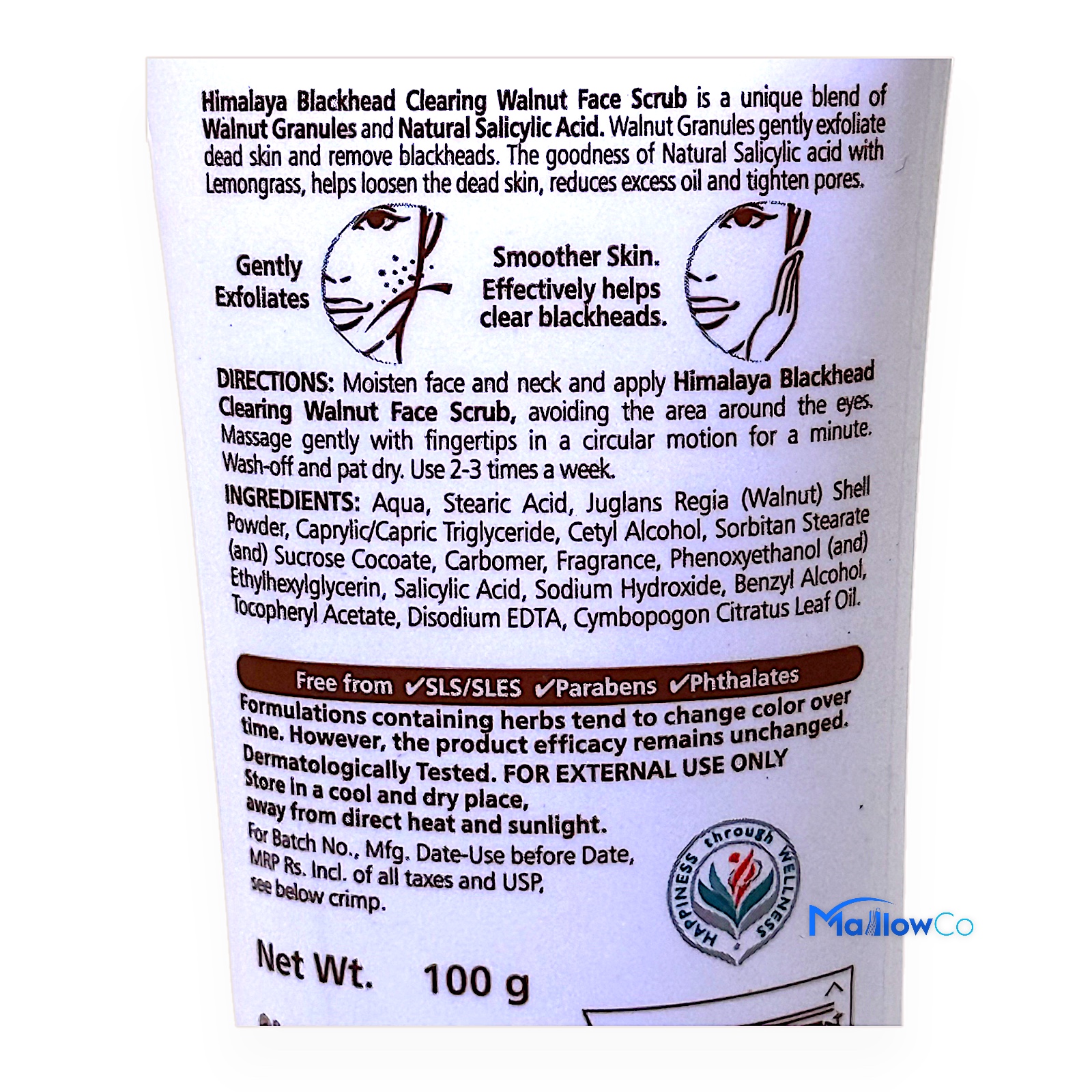 Himalaya Blackhead Clearing Walnut Facewash - Cosmetics & Health 100gm by Himalaya