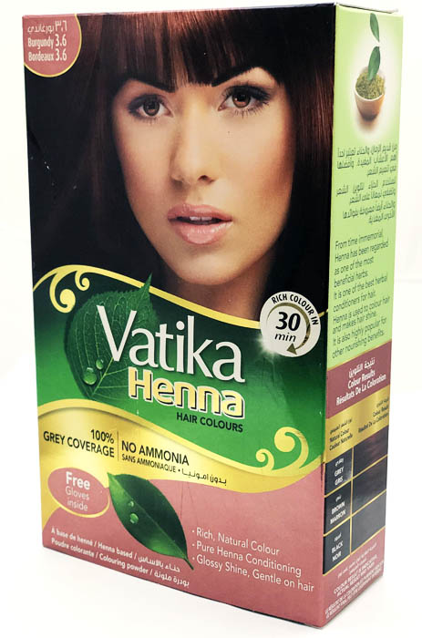 Vatika Henna Burgundy Hair Colour - Cosmetics & Health 1pcs