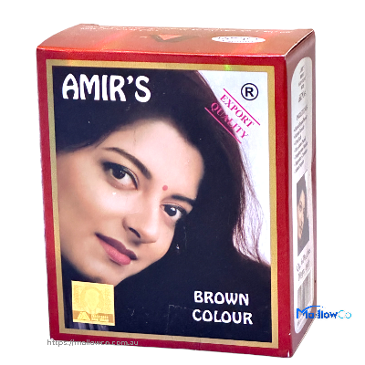 Amir's Brown Hair Colour with Henna, 6 Pouches X 10gm Each - Cosmetics & Health 1pcs - Image 1