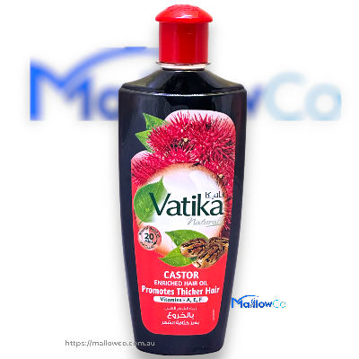 Vatika Natural Castor Promotes Thicker Hair Oil 200ml - Cosmetics & Health 200ml