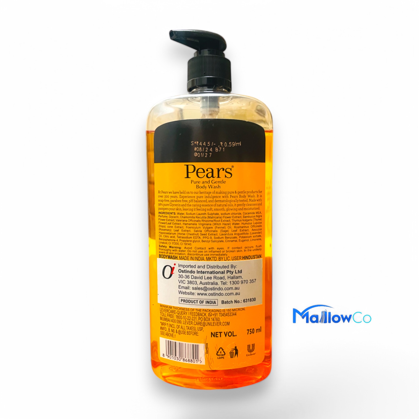 Pears Body Wash 750ml - Cosmetics & Health 1pcs by Pears