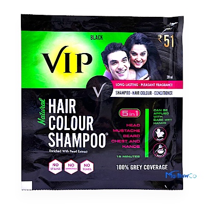 Vip Natural Black  Hair Colour Shampoo Base