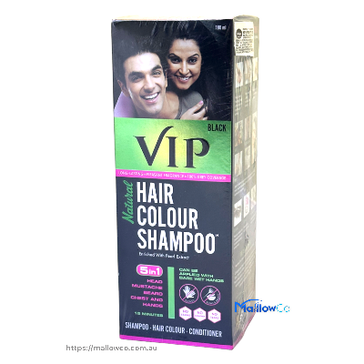 Vip Black Natural Hair Colour Shampoo -180ml