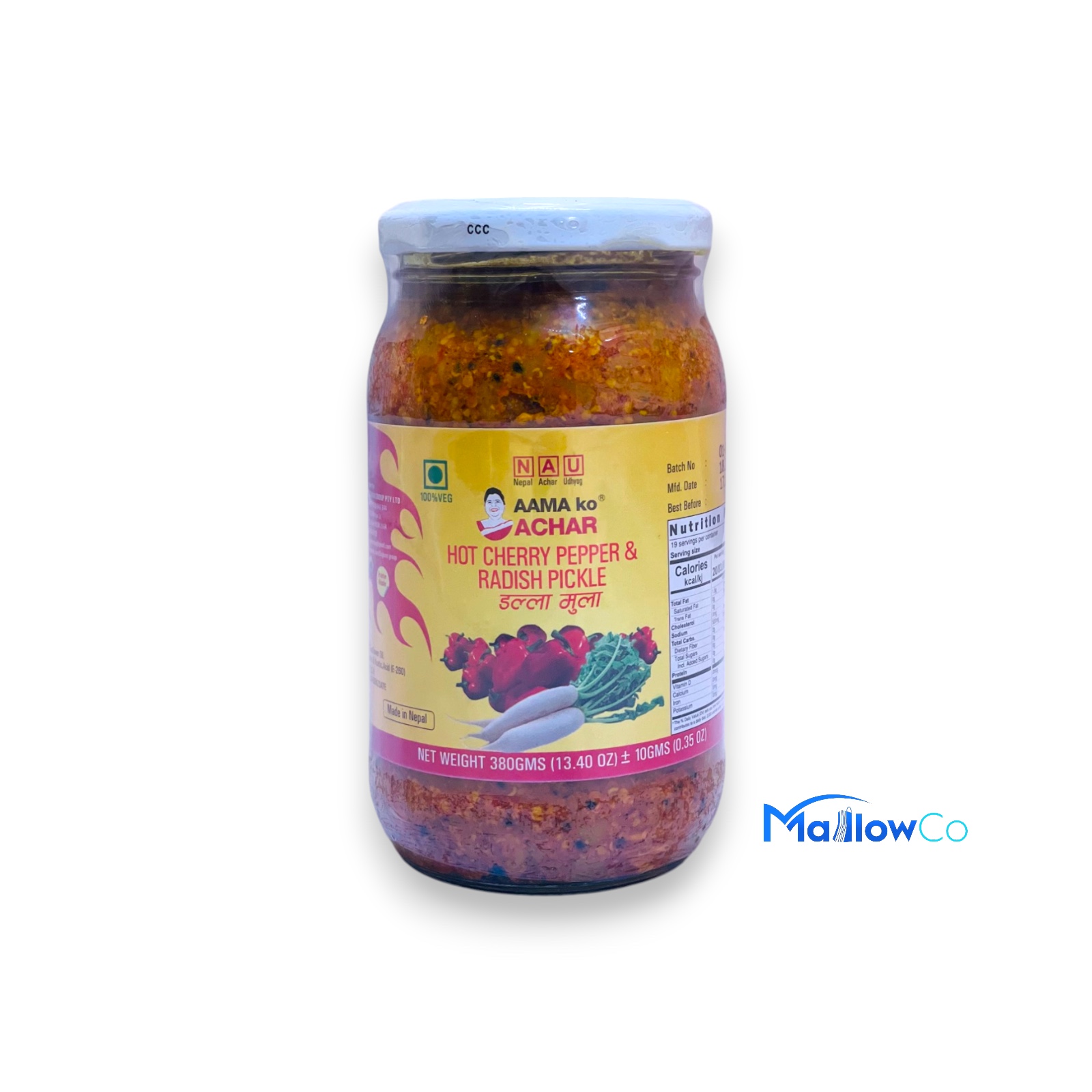 Aamako Hot Cherry Pepper and Radish Pickle 380g